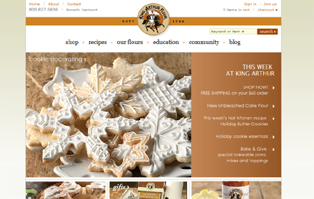 The King Arthur website feels like the King Arthur store. Horray for consistency!