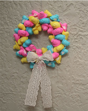 The peep wreath, making you wonder if you dug further how many Peep-related crafts are out there.